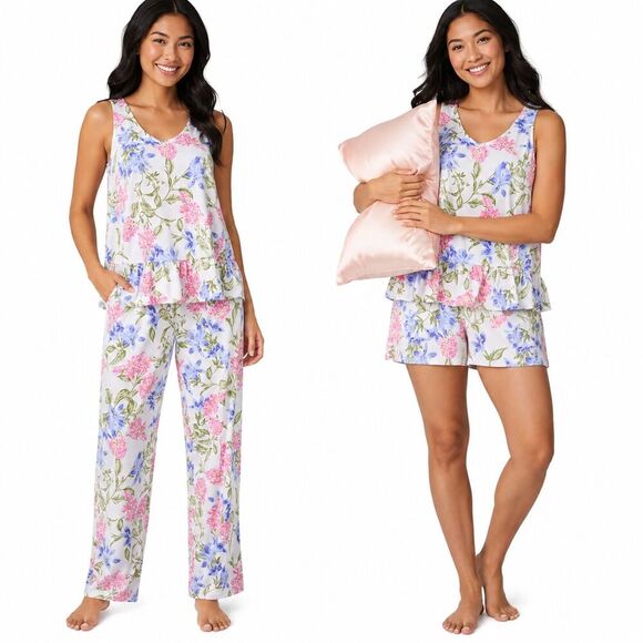 Tommy Bahama Other - Tommy Bahama Womens 3 Piece Pajama Set White Floral Sleepwear Loungewear NEW